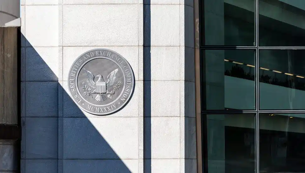 SEC plaque on building.