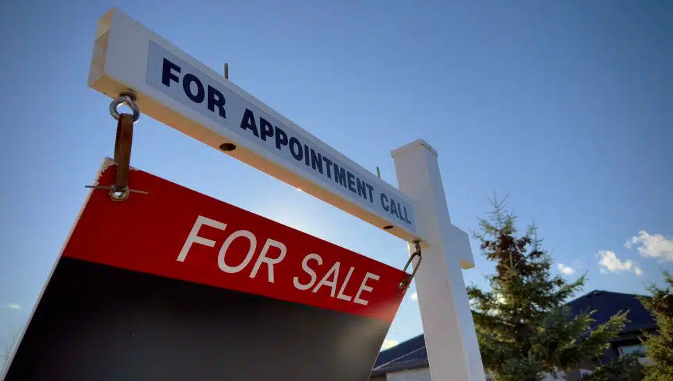 For sale sign for a house.