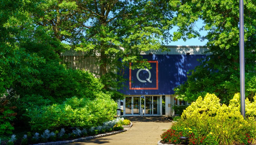 Front entrance to QVC studio in summer.