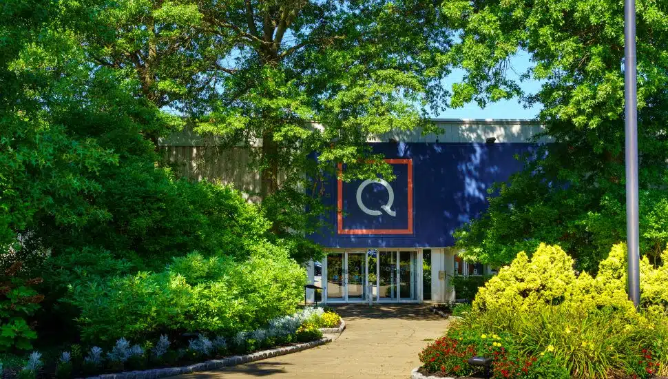 Front entrance to QVC studio in summer.
