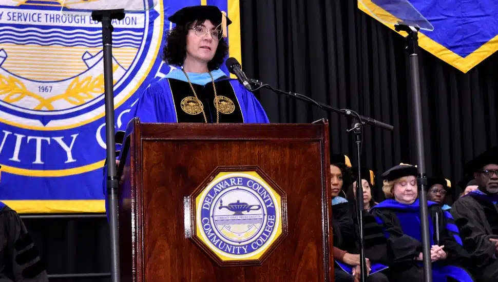 College president speaks at commencement.