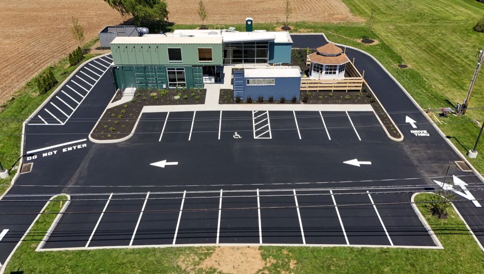 Twin Valley Coffee cafe aerial view.