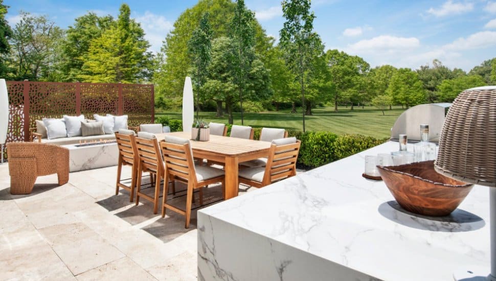 Outdoor patio at a Toll Brothers Regency home.