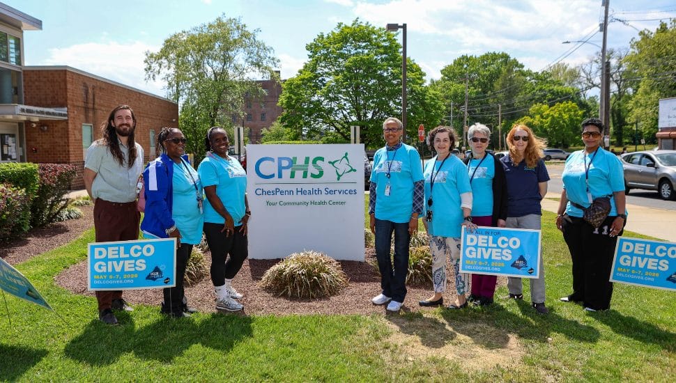 ChesPenn team and Executive Board members gathered at the Women's Health Fair on May 8. From left: Matthew Faust, Wanda Denny, Nadirah Taylor, Susan Harris-McGovern, Elide Marquez-Romero, Karen Breitmayer, Karen Vesely, and Tanya Ingram.