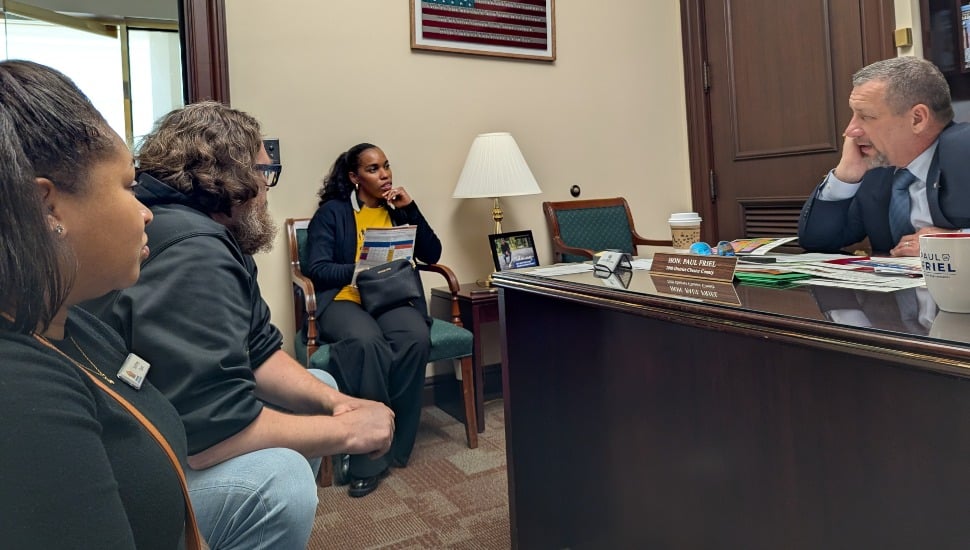 Friends Association staff members meet with State Rep. Paul Friel (26th District) in Chester County at his office in Harrisburg.
