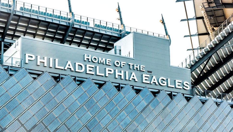 Philadelphia Eagles signage.
