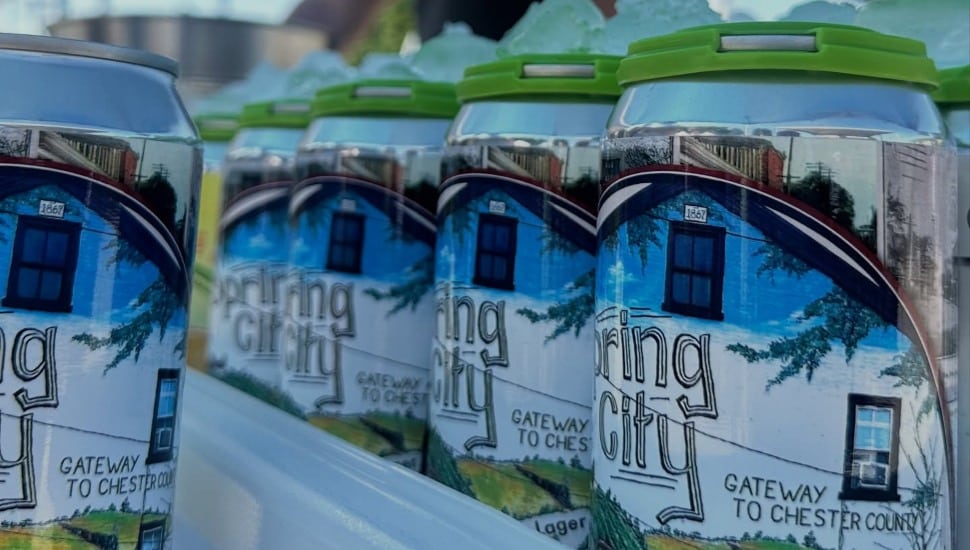 The Spring City Lager cans.