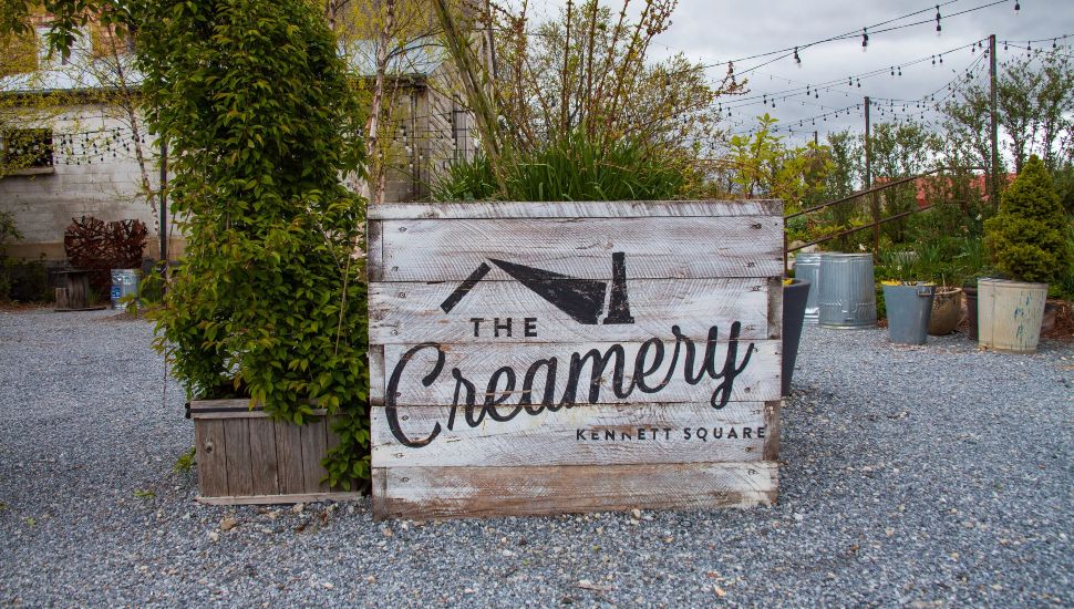 The Creamery of Kennett Square wood signage.